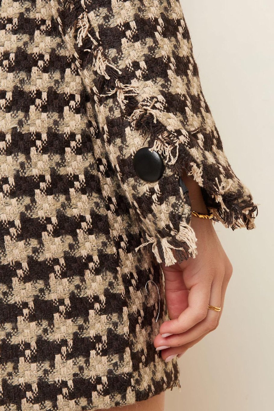 Pied-de-poule-Jacke - Urlaubs-Essentials Schwarz &amp; Beige S Bild6